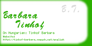 barbara tinhof business card